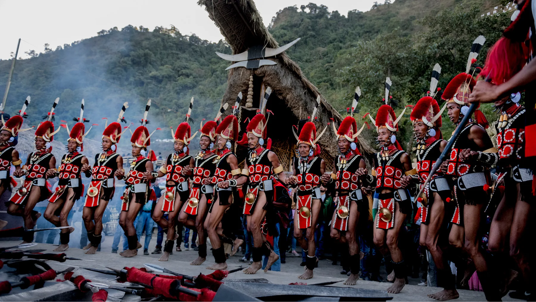 Traditional performers at the Hornbill Festival in Nagaland